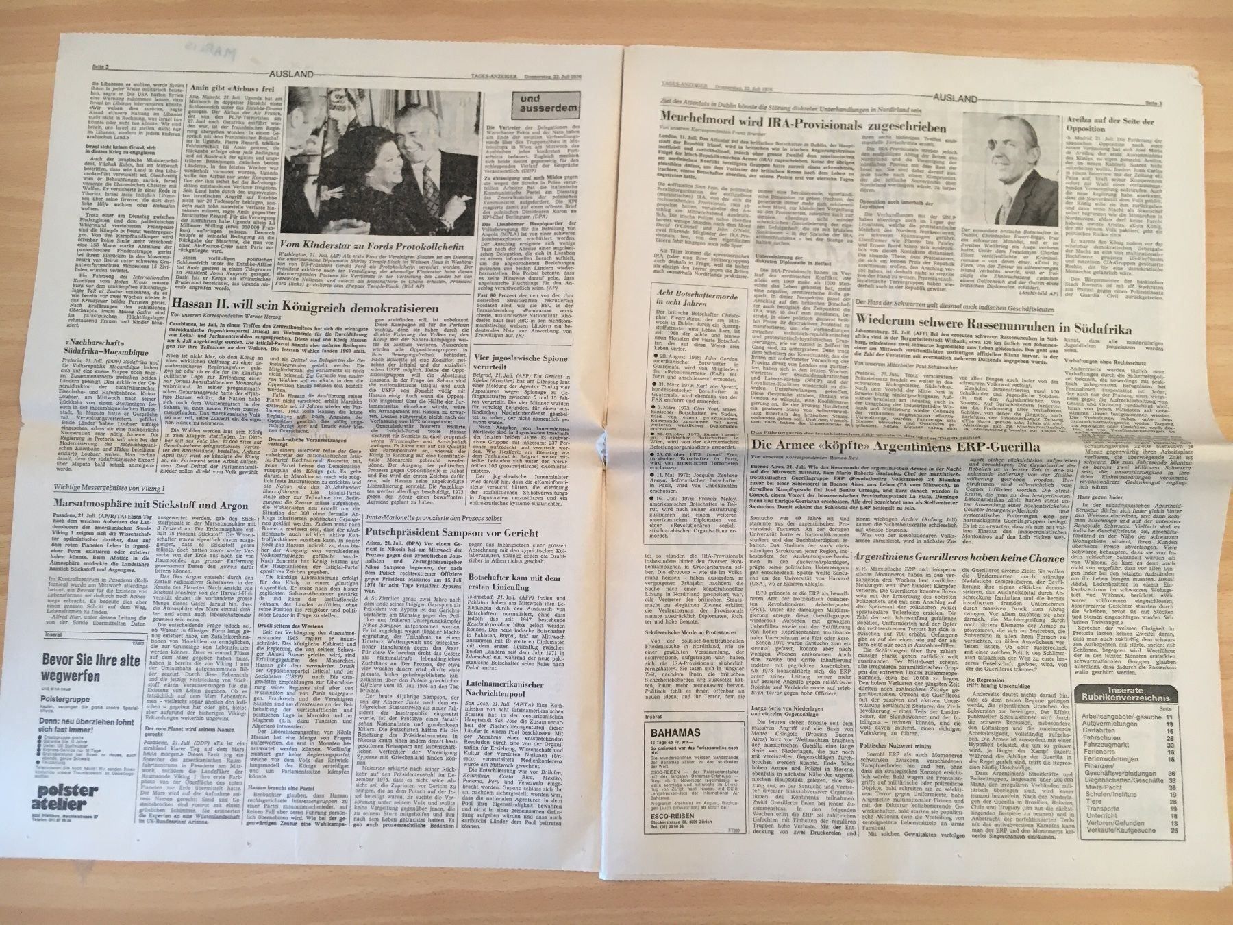 Zeitschriften & Magazine: Tagesanzeiger vom 22. Juli 1976 – Gebraucht aus Luzern von Jiggy_8898 1
