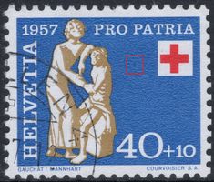 40 Rp. Rotes Kreuz - seltene Pro Patria ABART