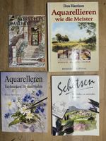 4 Bücher Aquarellieren und Malerei Techniken Materialien