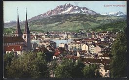 AK Luzern, Teilansicht mit Pilatus