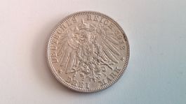 Silbermünze 3 Mark Deutsches Reich 1912, (2WA4)