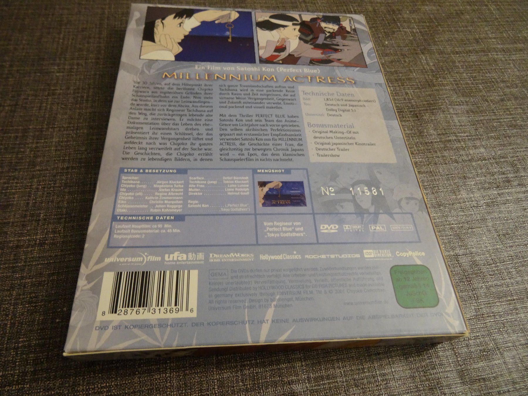 Tutti i DVDs: DVD Millennium Actress von Satoshi Kon – Usato da Olten venduto da Disc-Verkauf 3