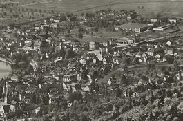 ZUG ZG vom Zugerberg Richtung Cham 1939 wenig verbaut