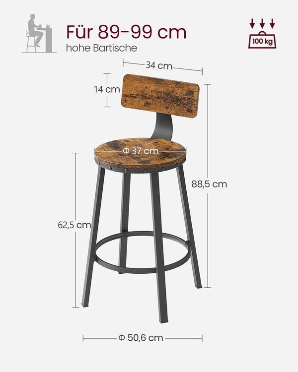 Hocker: Barhocker 2er Set mit Metallgestell Sitzhöhe 63cm NORVALE – Neu und originalverpackt aus Lachen SZ von MAMORU-MOEBEL 5