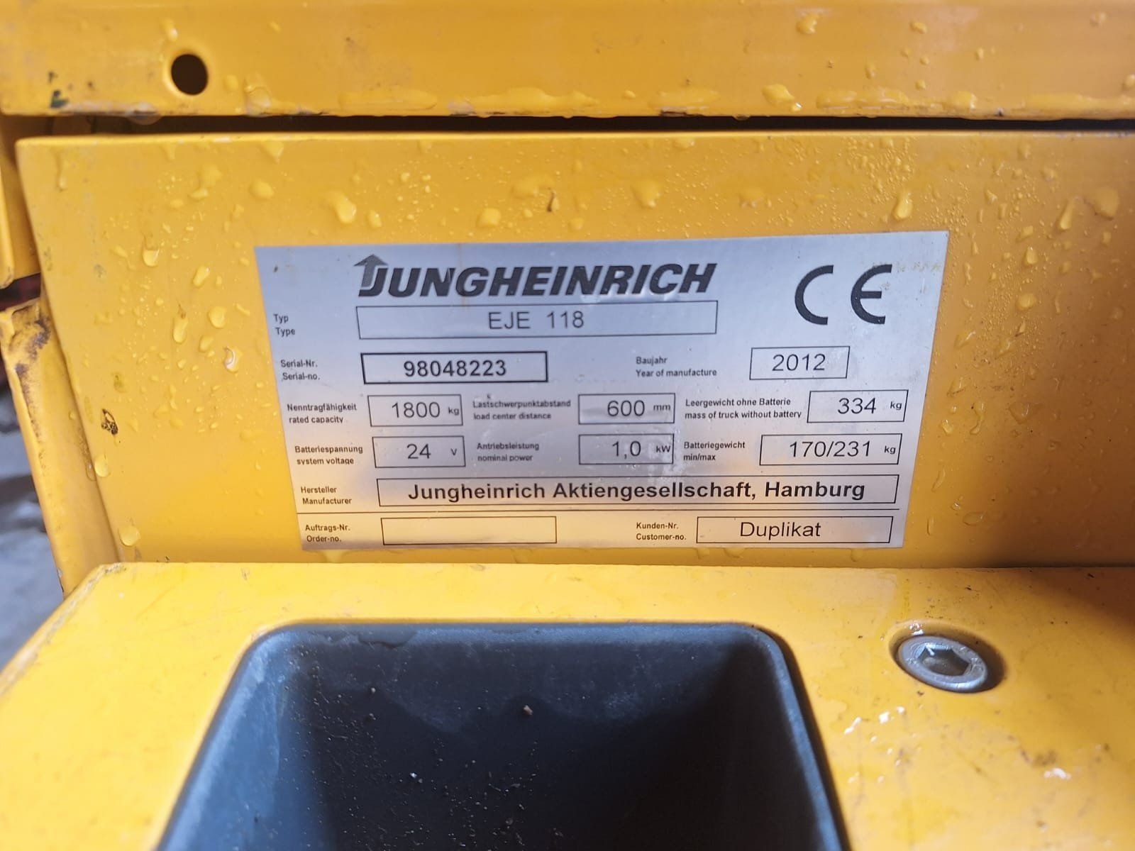 Jungheinrich Carrelli elevatori e a forche: Jungheinrich EJE 118 – Usato da Bünzen venduto da abtah1 1