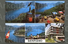 AK color Serpiano TI Funivia etc, 5-fach-Multi-Sicht ≈ 1990