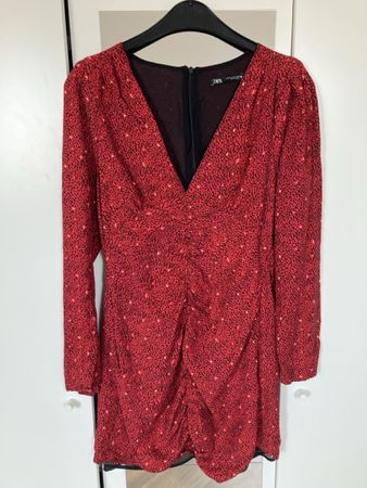 Robe ZARA rouge imprimé taille M bon état