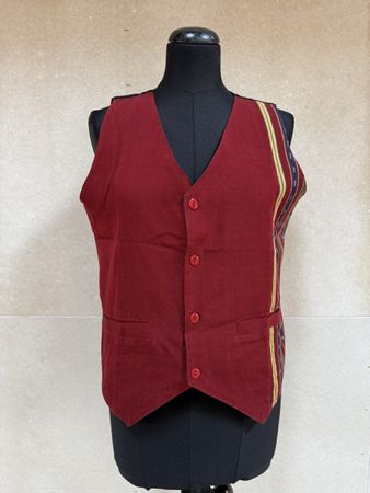 Herren Weste Gilet dunkelrot gemustert Grösse S Neu! Entno