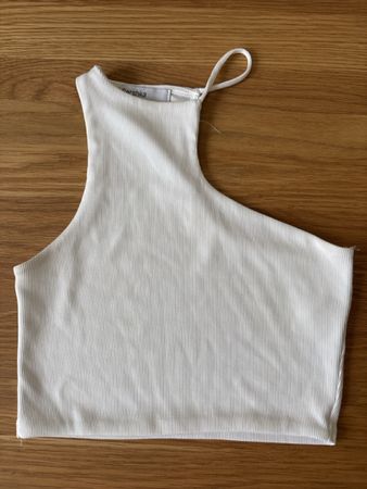 Top bianco Bershka estate taglia S, usato con cura