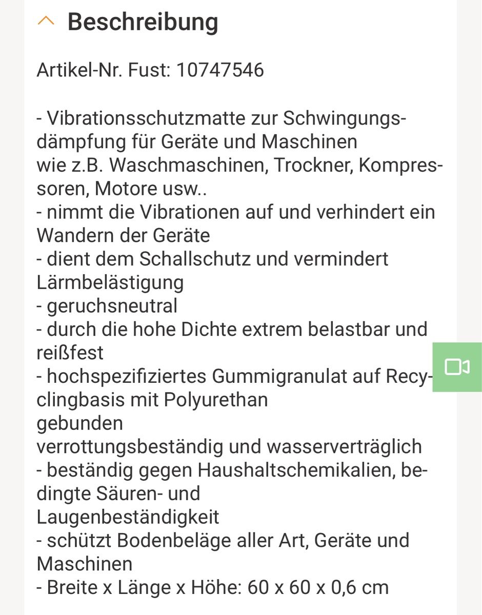 Lavatrici: Waschmaschinenvibrationsschutz – Nuovo (secondo la descrizione) da Udligenswil venduto da nwal 3