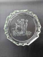Aschenbecher Glas Neptun vintage Wassermann✋geritzt Rarität