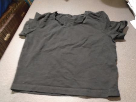 T-Shirt Grösse XS, schwarz, Aufschrift: So baby, can we