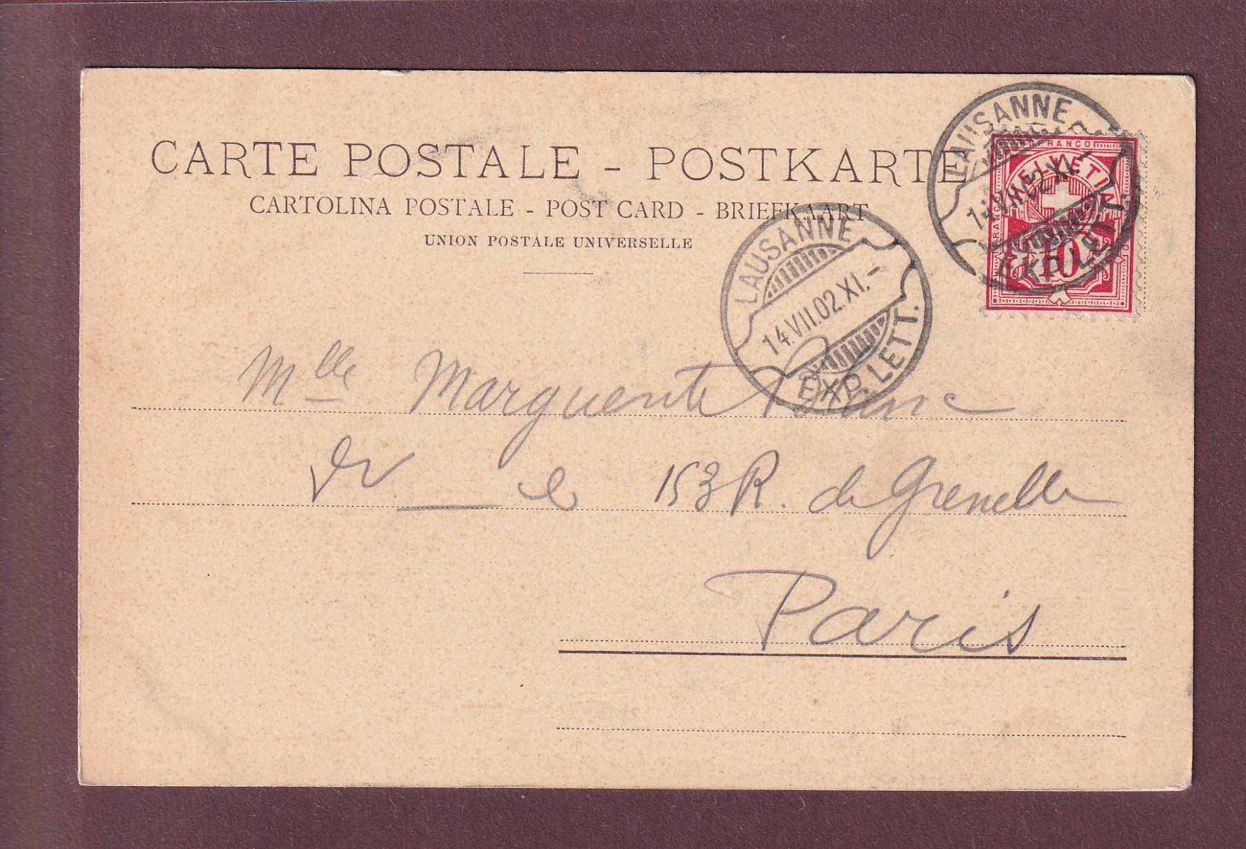 Ansichtskarten: LAUSANNE - Ouchy - Château - 1902 CPN – Gebraucht aus Pully von nicecards 1