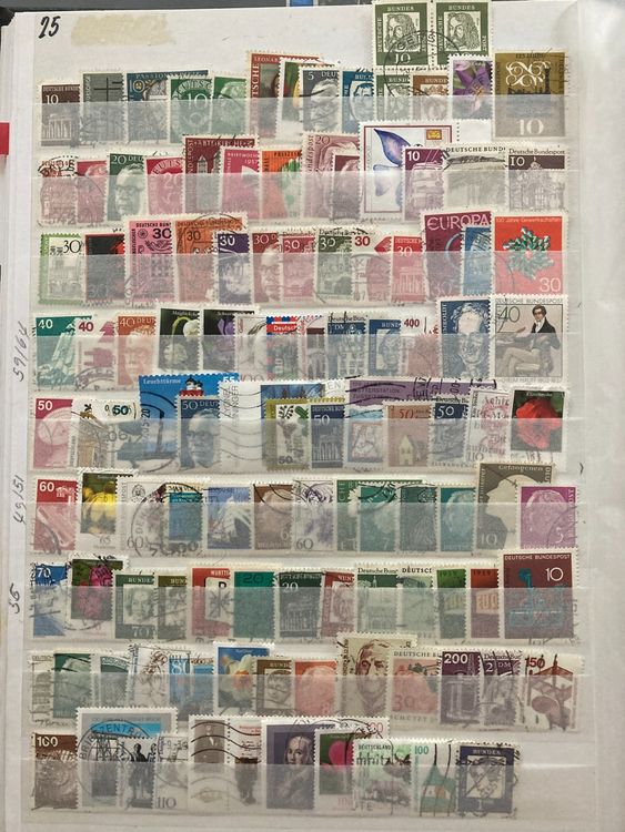 Prophila Collection BRD Briefmarken – 100 Verschiedene Marken über Damaligem Briefporto