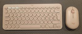 Praktische PC-Tastatur mit Maus (Farbe rosé)