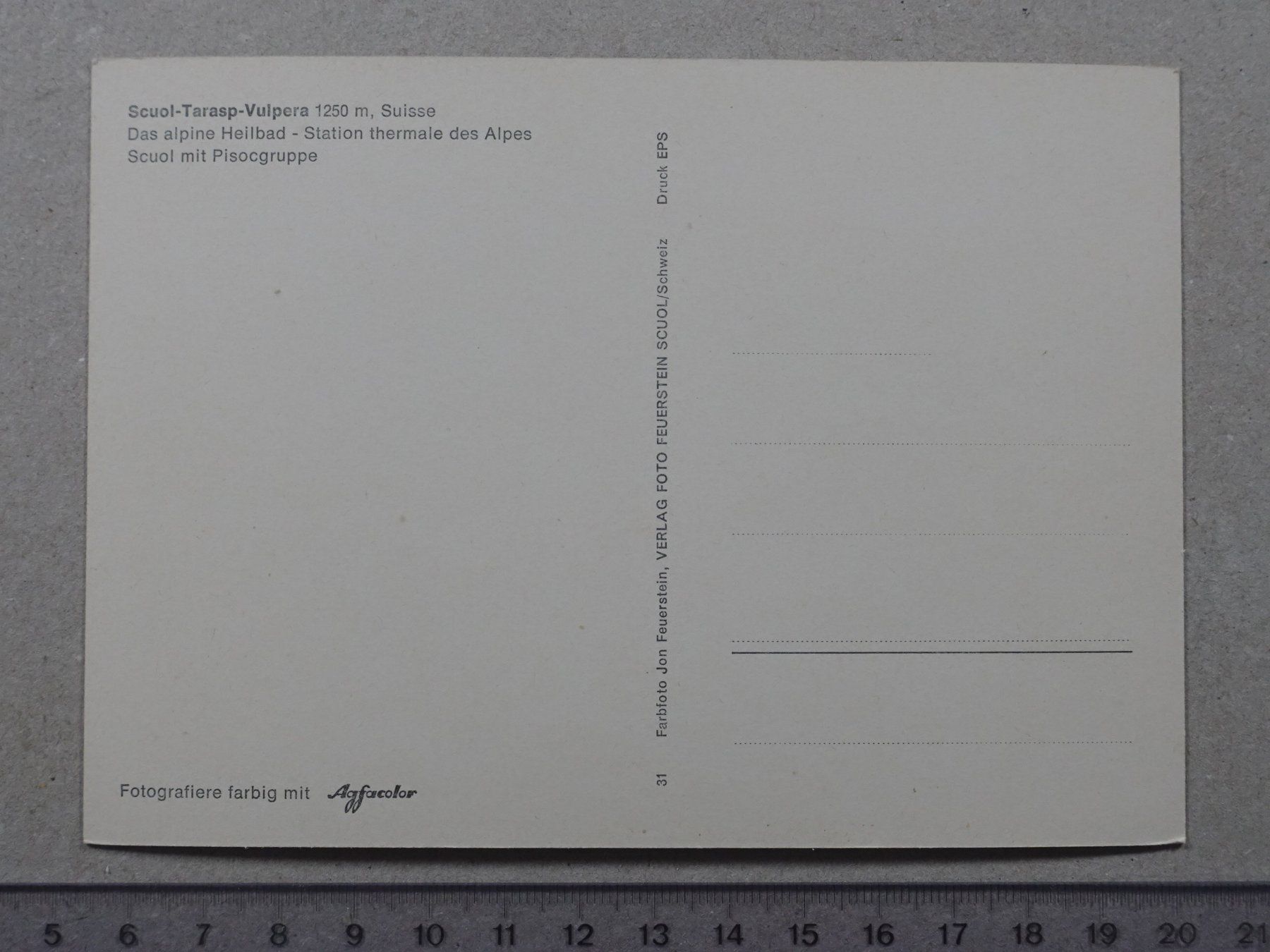 Cartoline postali: Scuol Tarasp Vulpera – Usato da Lenzburg venduto da fh1 1