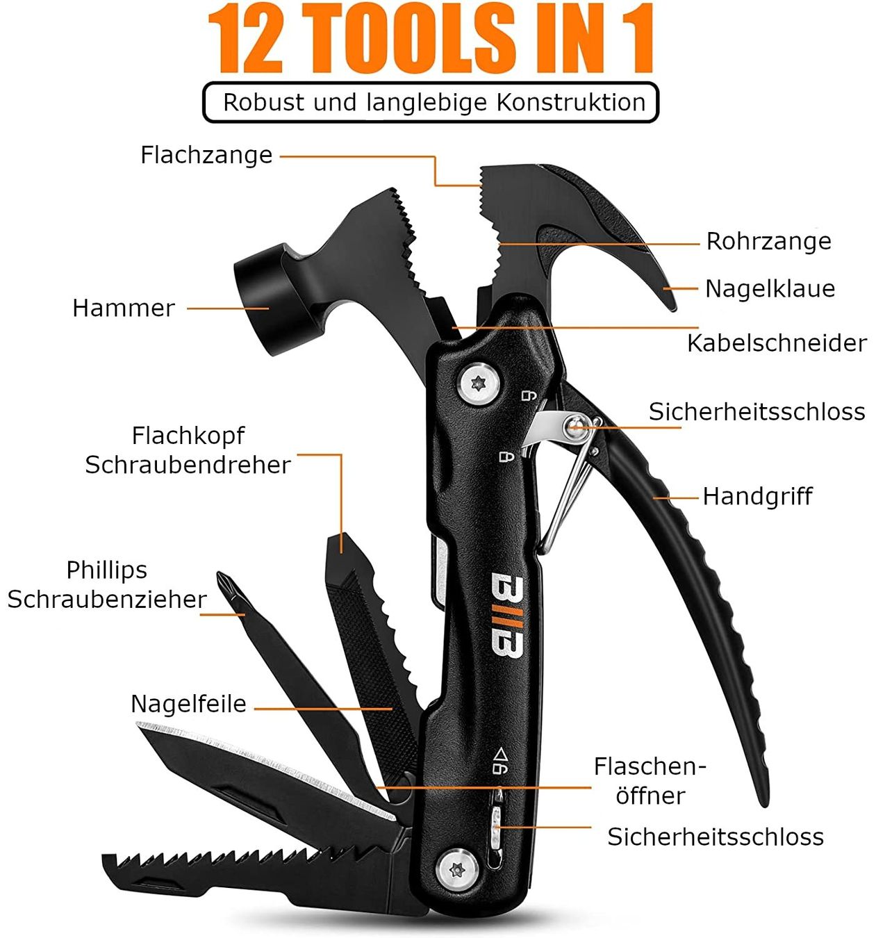 Tutti gli attrezzi: WERKZEUG MUTITOOL Hammer Zange Camping MÄNNER GESCHENK – Usato da Hundwil venduto da Stallone5 1