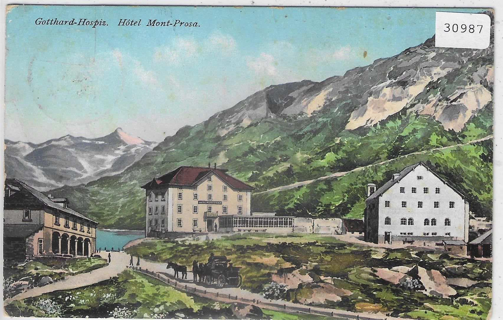 Ansichtskarten: Gotthard-Hospiz - Hotel Mont-Prosa Litho – Gebraucht aus Ettingen von Kartenplanet