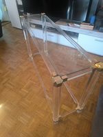 Console années 70 Plexi et Laiton Doré  style Pierre Vandel