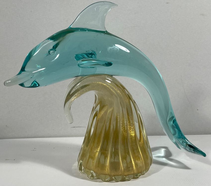 Grosse Murano Glas Delfin Skulptur Unleserlich Signiert Kaufen Auf