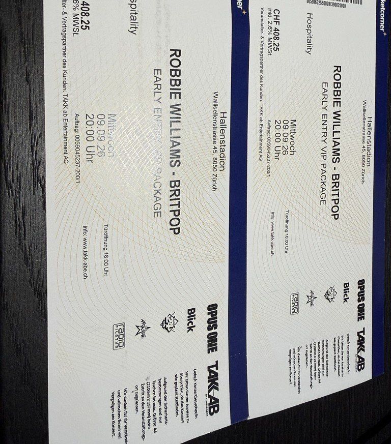Biglietti: 2x Robbie Williams Tickets early entry VIP – Usato da Sternenberg venduto da Jussi_7