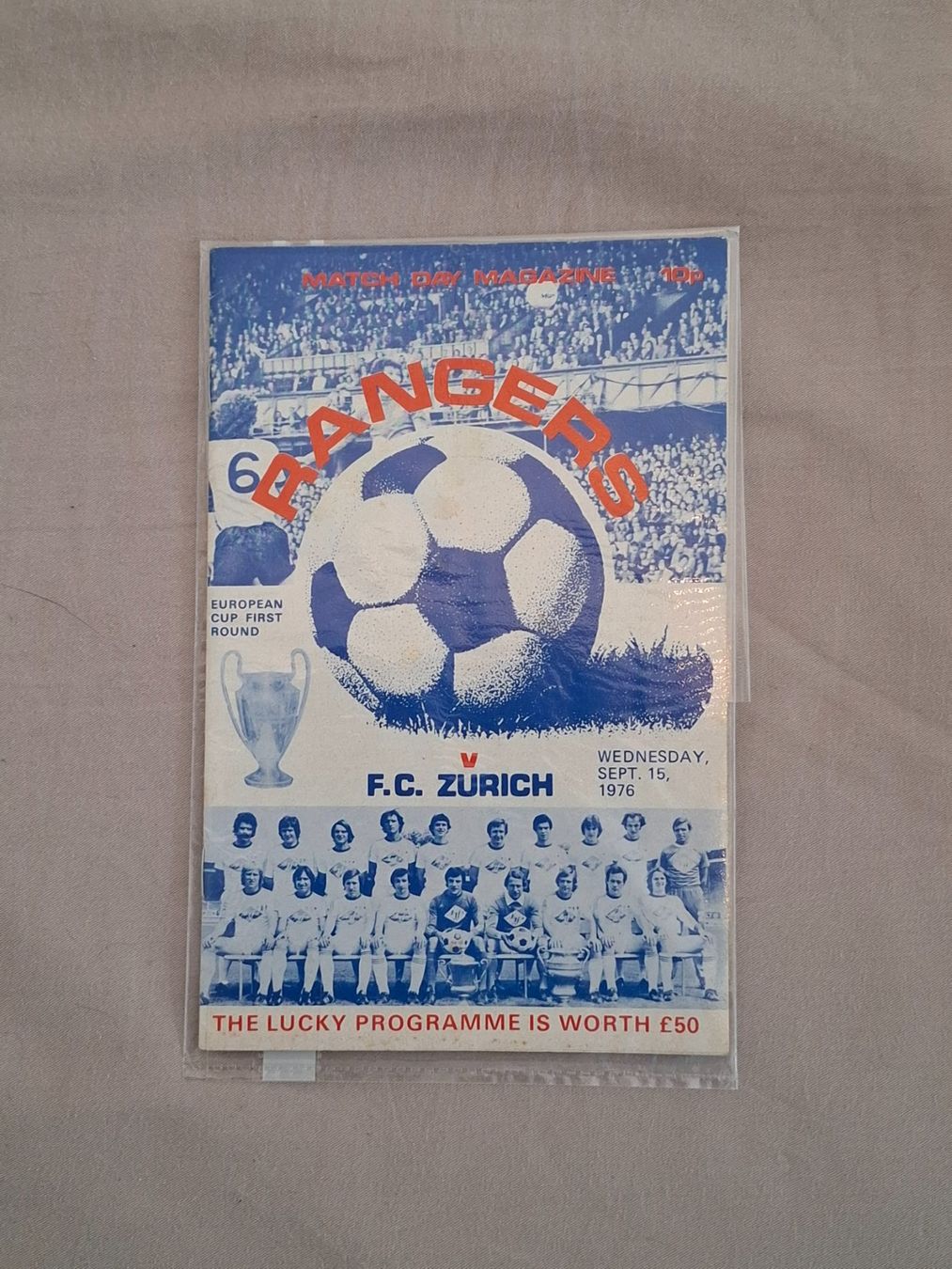 Zeitschriften & Magazine: FC Zürich - Rangers 1976, Matchprogramm Rarität! – Gebraucht aus Meilen von Anfield1