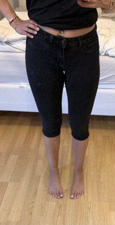 Damen Capri Jeans - schwarz / Grösse: S