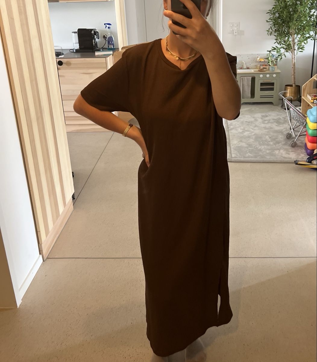 Vestiti: Tshirt Maxikleid Gr. M/L braun – Usato da Zürich venduto da La.gp