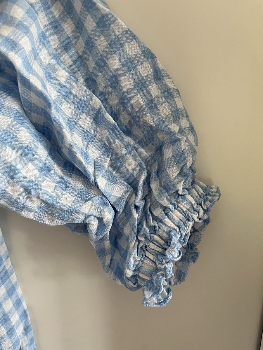 Kleider: Blue checked linen-viscose dress – Gebraucht aus Zürich von lux_t6lx 5