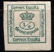 Espagne - Timbre rare - 1872 - neuf, avec charnière