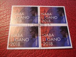Marke NABA Lugano, 2018, FDC + Lose 4erblock ET-o