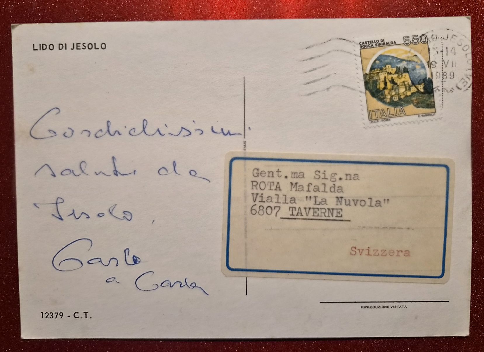 Cartoline postali: Lido di Jesolo 1989 – Usato da Melchnau venduto da Fishel 1