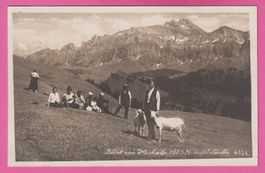 Blick von Hochalp auf Säntis belebt