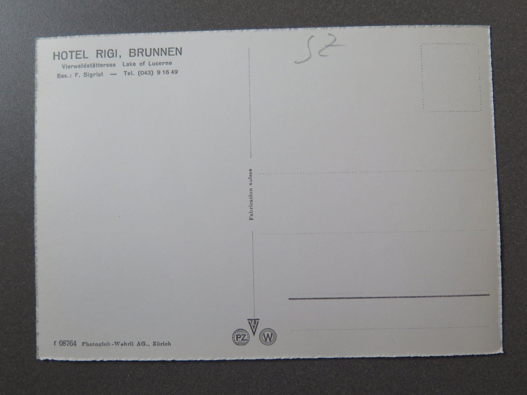 Cartes postales: BRUNNEN - HOTEL RIGI – D'occasion à Wittenbach par lipasal 1