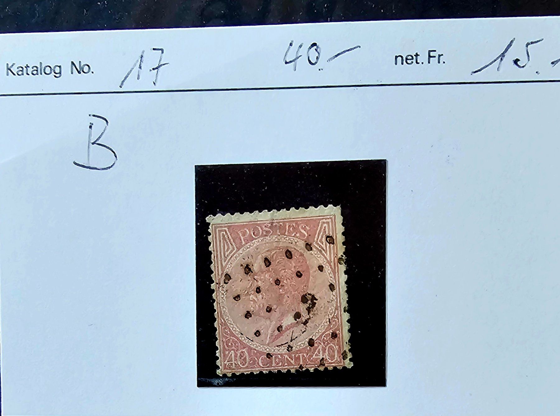Tous les timbres: BELGIQUE, 1867 – D'occasion à Les Valettes par Nuba1