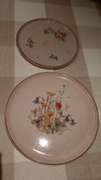 F R) 2er Set handbemalte Platten Teller Blumen