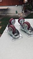 2 Lenkrollen mit Feststellbremse 80x30mm 2 Rollen Starr