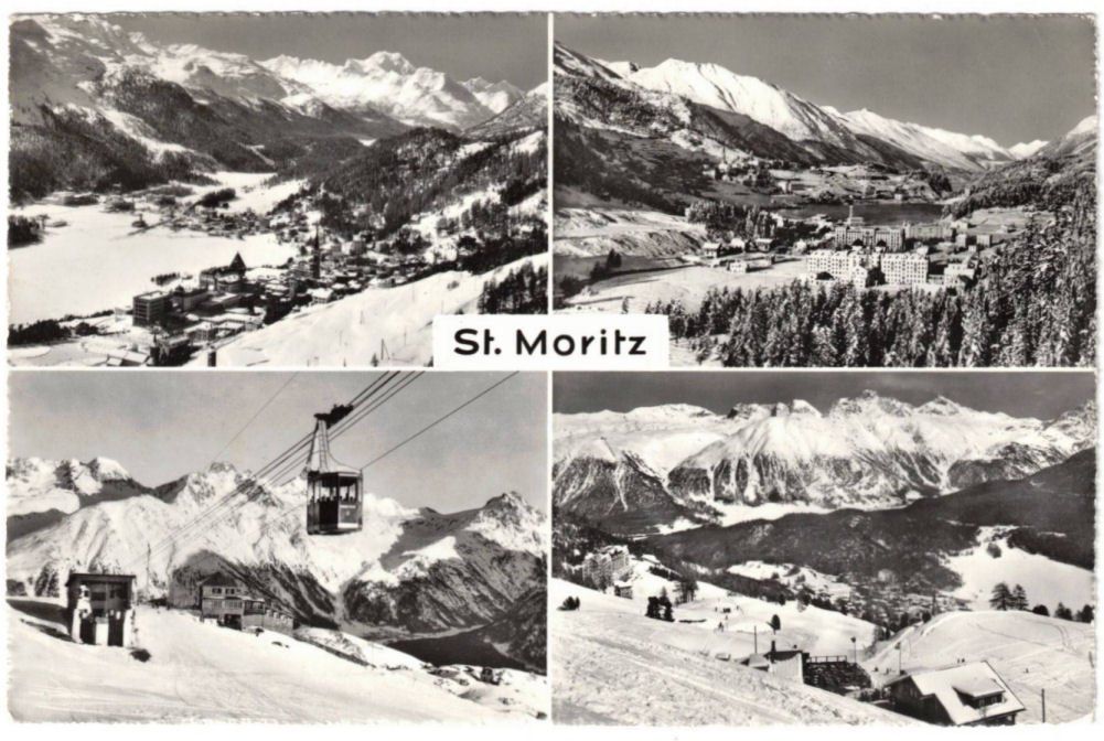 Cartoline postali: St. Moritz - 4 Bild AK Muottas Muragl – Usato da Binningen venduto da Mountainrider