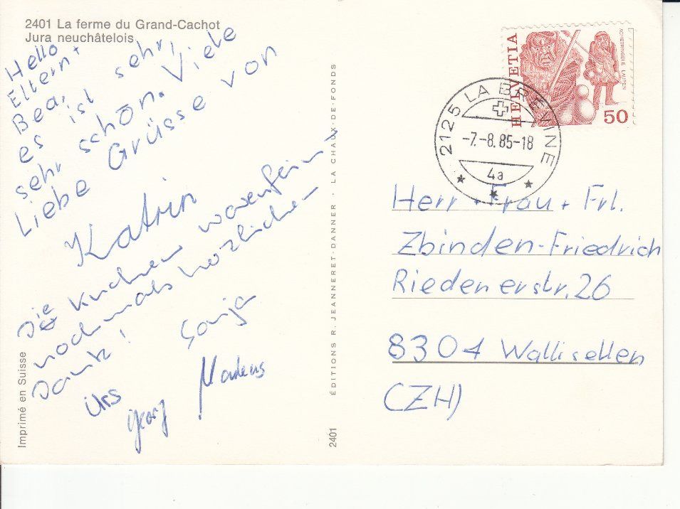 Cartoline postali: Grand-Cachot 1985 – Usato da Bürglen TG venduto da StampGraf 1