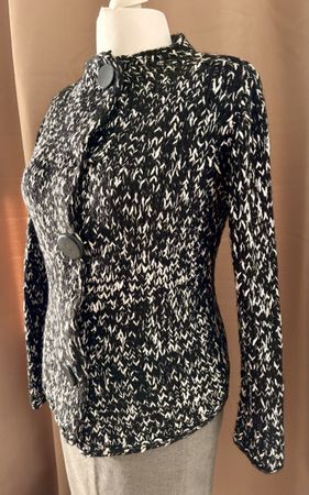 Damen Strickjacke schwarz weiss grob gestrickt guter Zustand