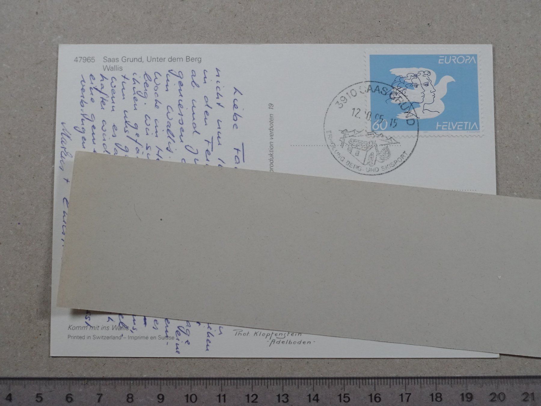 Cartoline postali: Saas Grund, 1995 – Usato da Lenzburg venduto da fh1 1