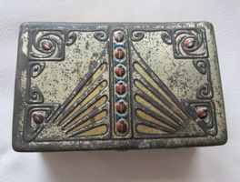 alte Blech-/Reklamedose von MERKUR (Glückskäfer), Jugendstil
