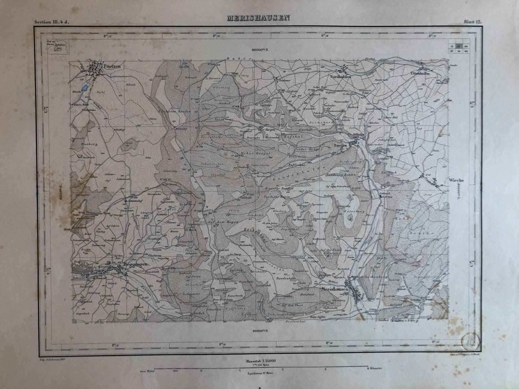 Landkarten & Atlanten: Siegfriedatlas Bl. 11: Staufenberg 1885 – Gebraucht aus Zürich von allp 1