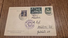 1925 Flugpostkarte  Zürich Ganzsache mit Zusatzfrankatur 
