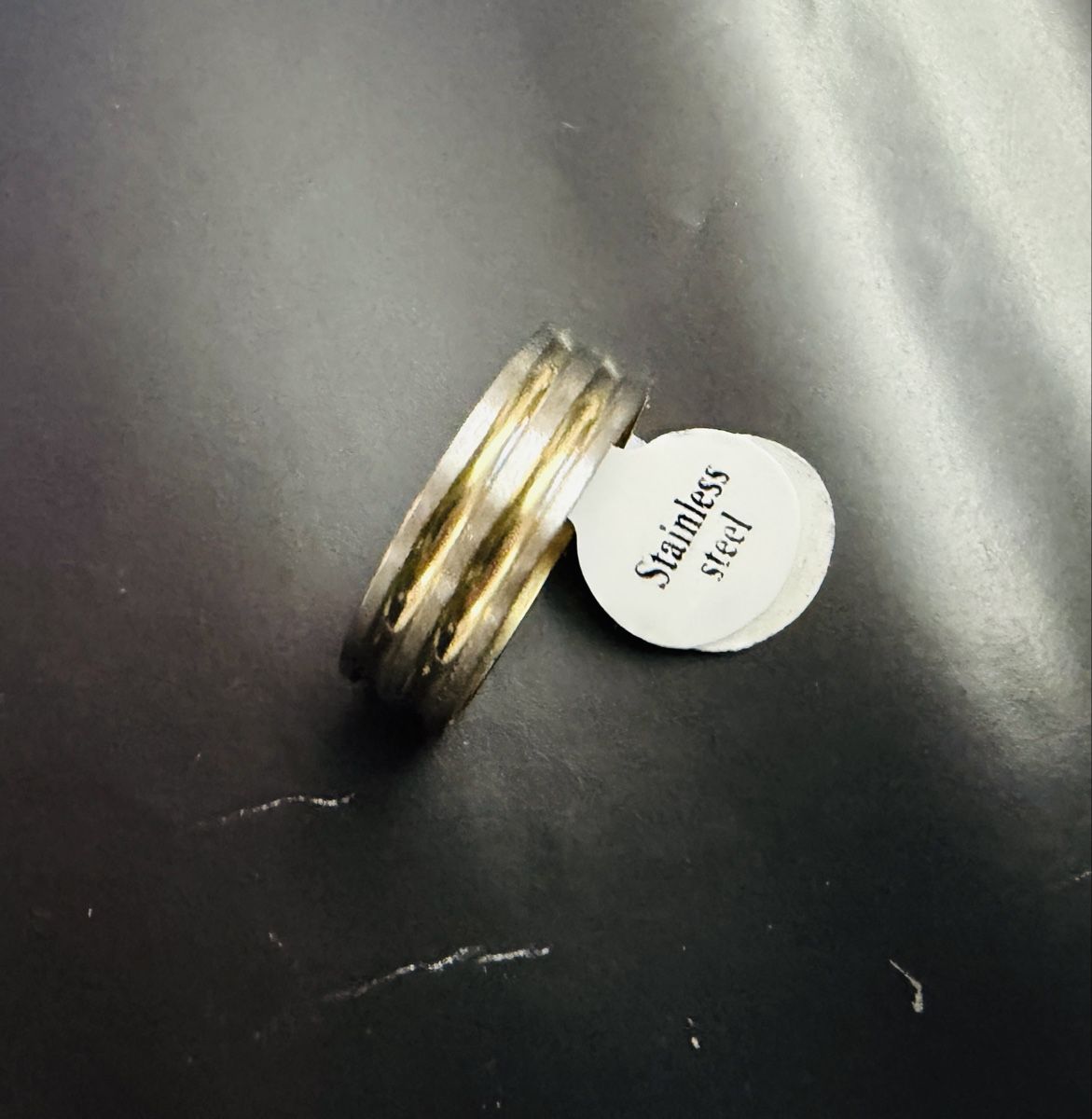 Anelli: Edelstahlring, Gold/Silber Design - Grösse 22 – Nuovo (secondo la descrizione) da Dietikon venduto da Emoruk 3
