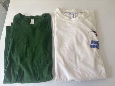 2 StkT-Shirt Zara Weiss Gr. L Herren mit Print guter Zustand