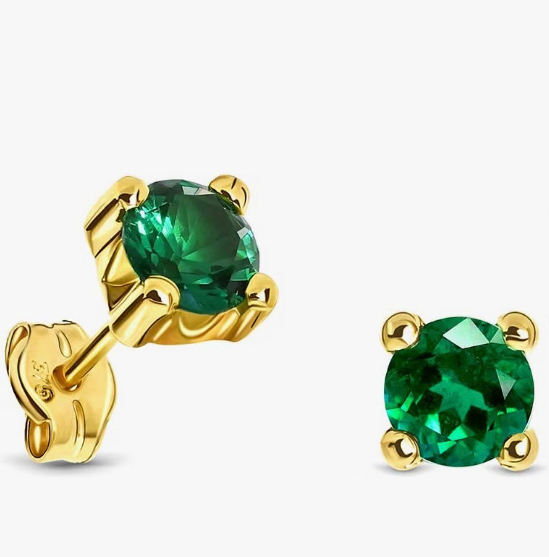 Orecchini pendenti & Orecchini a lobo: Emerald Ohrstecker Gold 375 9 Kt – Nuovo e nell'imballaggio originale da Hemmental venduto da Schmuckwelt2 1