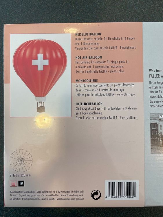 Faller 131004 Heissluftballon H0 Swiss Kaufen Auf Ricardo