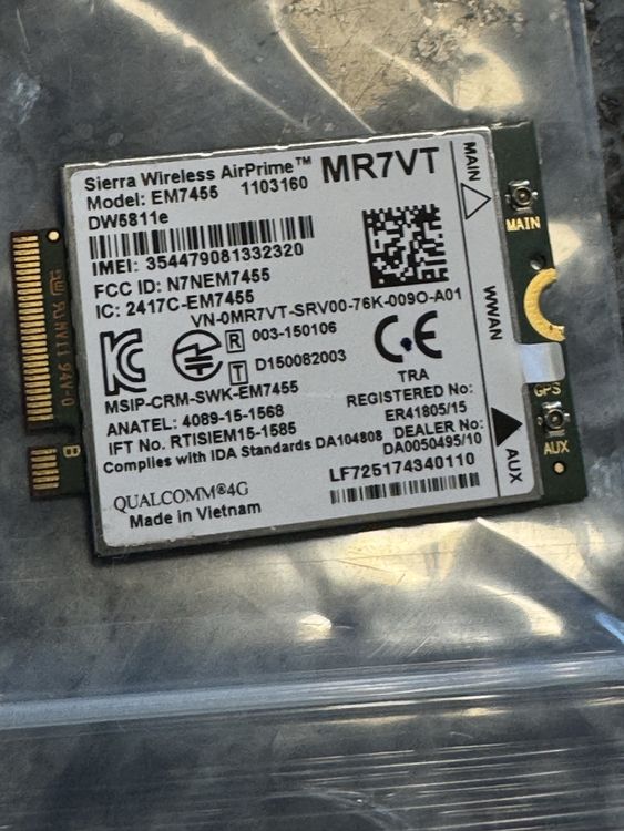 4G LTE WWAN Modul Sierra Wireless EM7455 (DW5811e) M.2 (Gebraucht) in ...