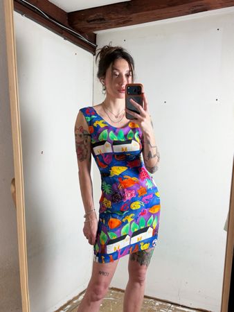 Vintage 90s mini dress with funky print 